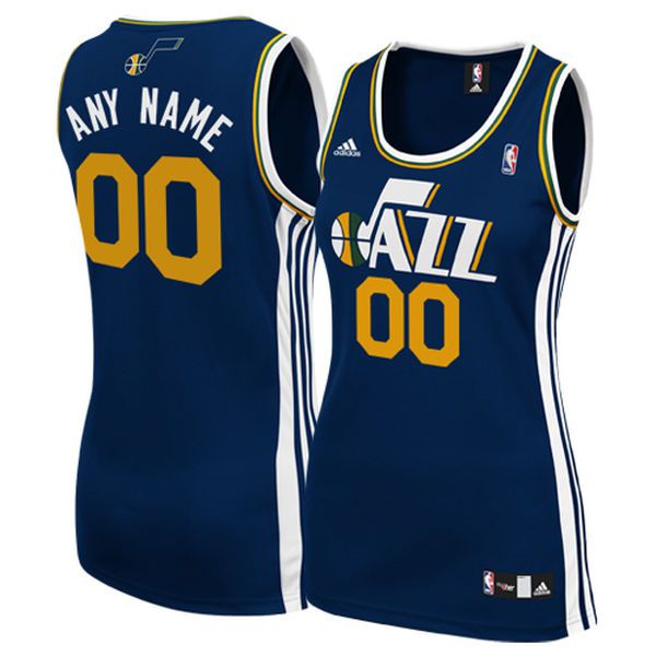 Women Utah Jazz Adidas Navy Custom Replica Road NBA Jersey->customized nba jersey->Custom Jersey